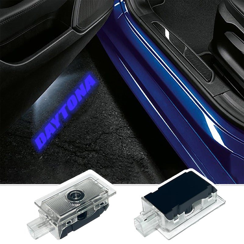 JUNMEI Never Fade Door Light Led Logo for Dodge Charger Daytona Hellcat Projector Ghost Shadow Puddle Courtesy Step Lights BLUE